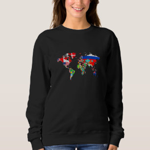 International World Flags Flags World Map For Kids Sweatshirt