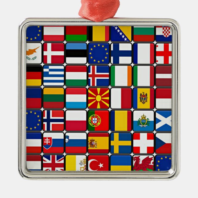 International World Flags Metal Tree Decoration (Front)