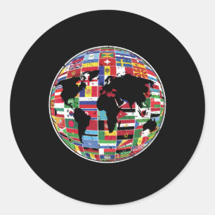 International World Flags Traveller Travelling Wor Classic Round Sticker