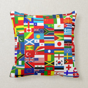 International World Wide Flag Collage Cushion