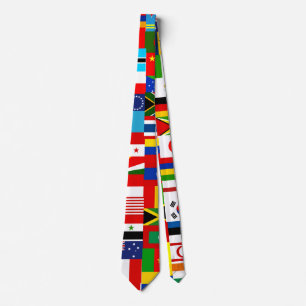 International World Wide Flag Collage Tie