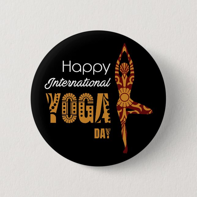 International Yoga Day 6 Cm Round Badge (Front)