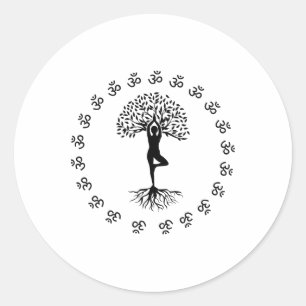 International Yoga Day Tee Om Meditation Enlightme Classic Round Sticker