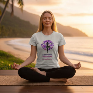 International Yoga Day Tree Pose T-Shirt Tri-Blend Shirt