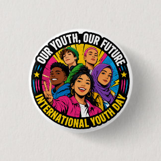 International Youth Day Sticker 3 Cm Round Badge