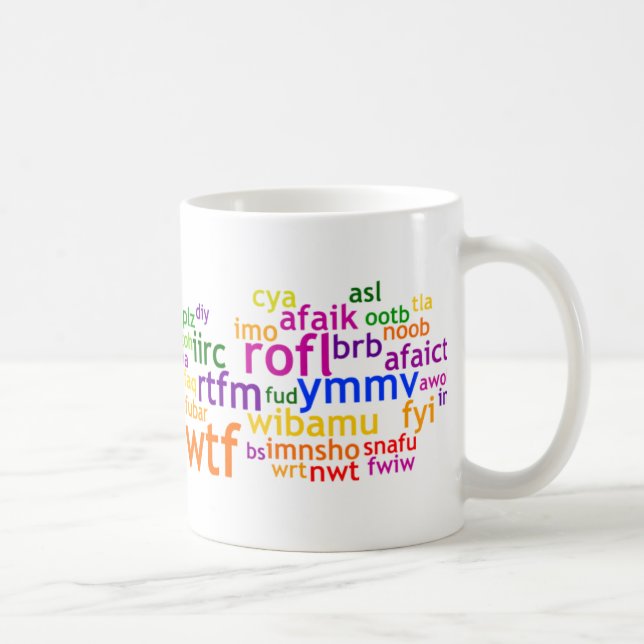Internet Abbreviations Wordle Coffee Mug (Right)