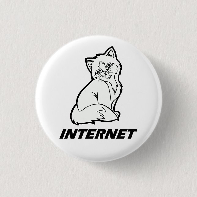 Internet Cat 3 Cm Round Badge (Front)