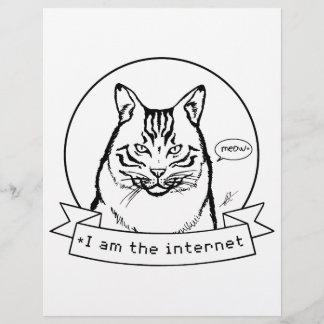 Internet Cat - Colouring Page.