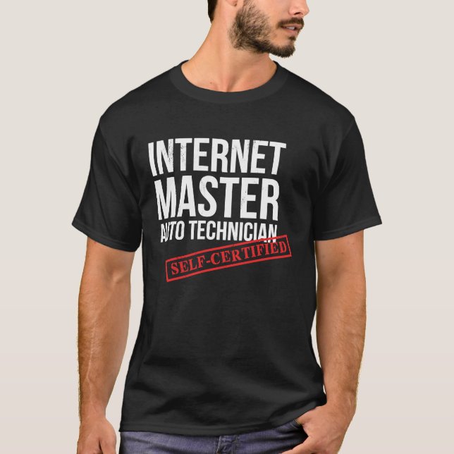 Internet Mechanic Master Auto   Unique Car T-Shirt (Front)