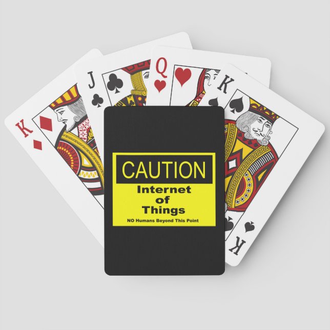 Internet of Things IoT Caution Warning Sign Playing Cards (Back)