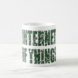 Internet of things with an overlay of binary code coffee mug