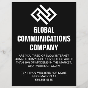 Internet Provider Computer Company Black Marketing Flyer