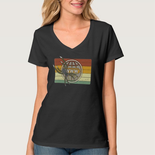 Internet Spider Digital World Web Wlan Network Spi T-Shirt (Front)