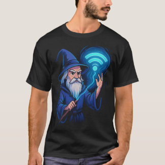 Internet Wizard Magic WiFi Signal Funny Nerd T-Shirt