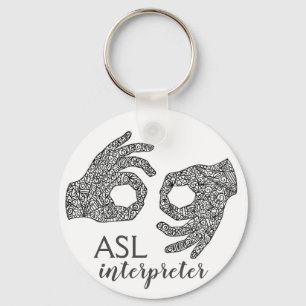 "Interpreter" American Sign Language Keychain