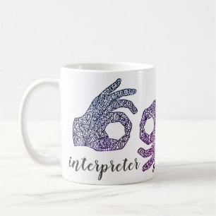 "Interpreter" American Sign Language (Ombré) Mug