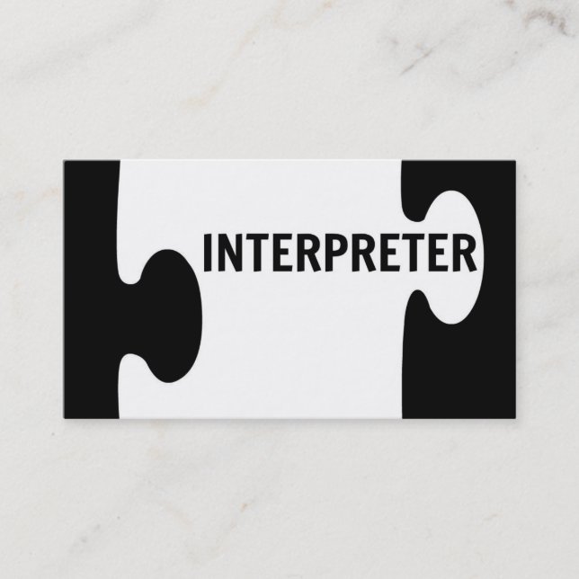 Interpreter Puzzle Piece Business Card (Front)