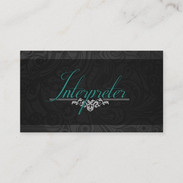 Interpreter, Translator, Business Card (Front)