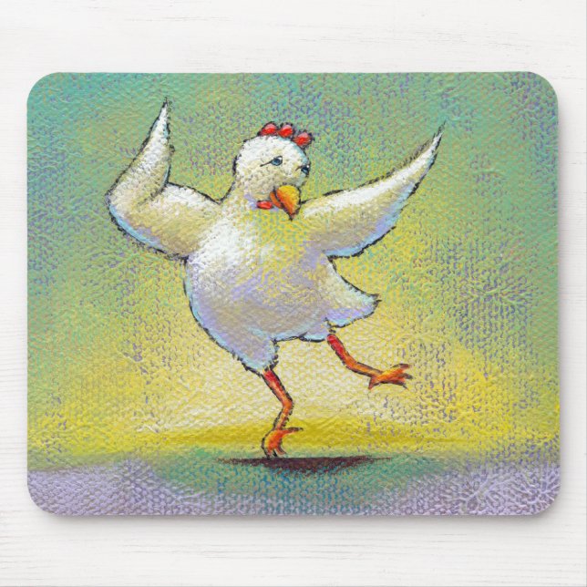 Interpretive dance chicken fun unique original art mouse pad (Front)