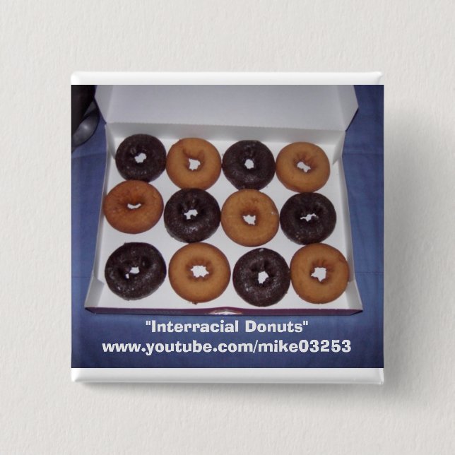 Interracial Doughnuts 15 Cm Square Badge (Front)
