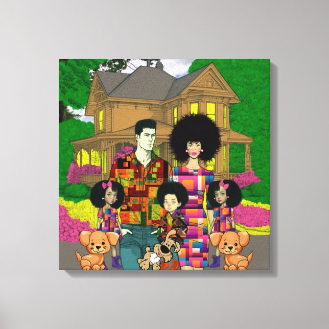 Interracial Family  Wall Art (Front)