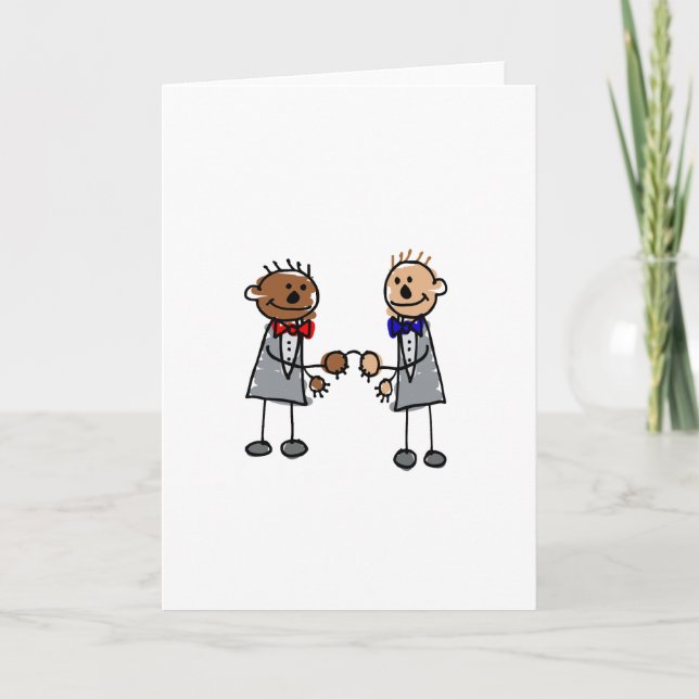 Interracial Gay Couple Card (Front)