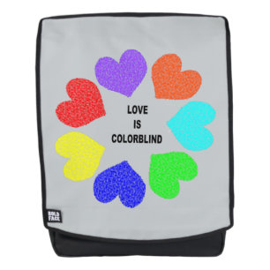 Interracial Love Rainbow Hearts Backpack