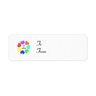 Interracial Love Rainbow Hearts Custom Gift Tags