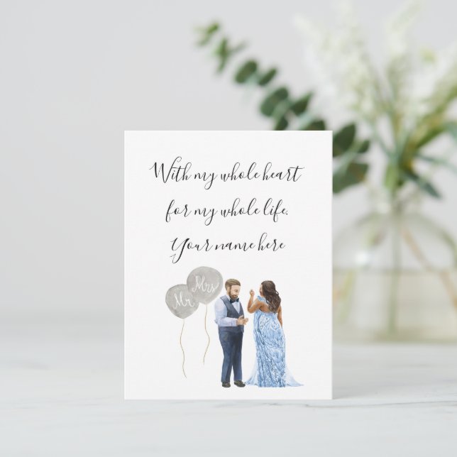 Interracial Wedding Couple Enclosure Card (Standing Front)