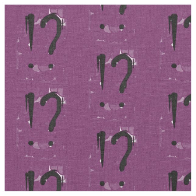 "Interrobangy" - in purple. Fabric (Close Up)