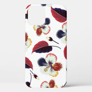 Intersecting curved elegant stylised hibiscus flow iPhone 12 case