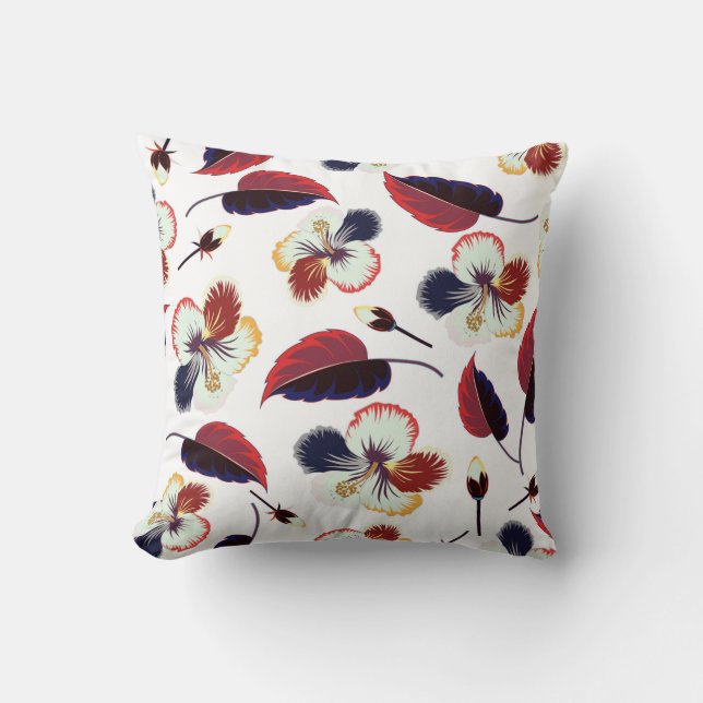 Intersecting curved elegant stylised hibiscus flow cushion (Front)