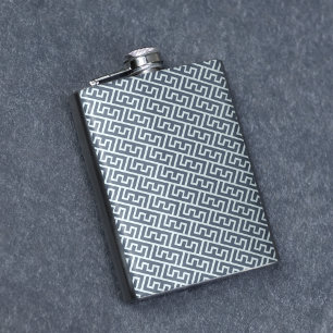 Intersecting E Alphabet Pattern Hip Flask