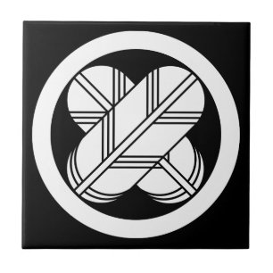 Intersecting hawk feathers in circle tile