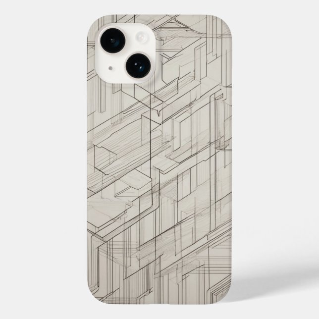 Intersecting Rectangles Line Art Case-Mate iPhone Case (Back)