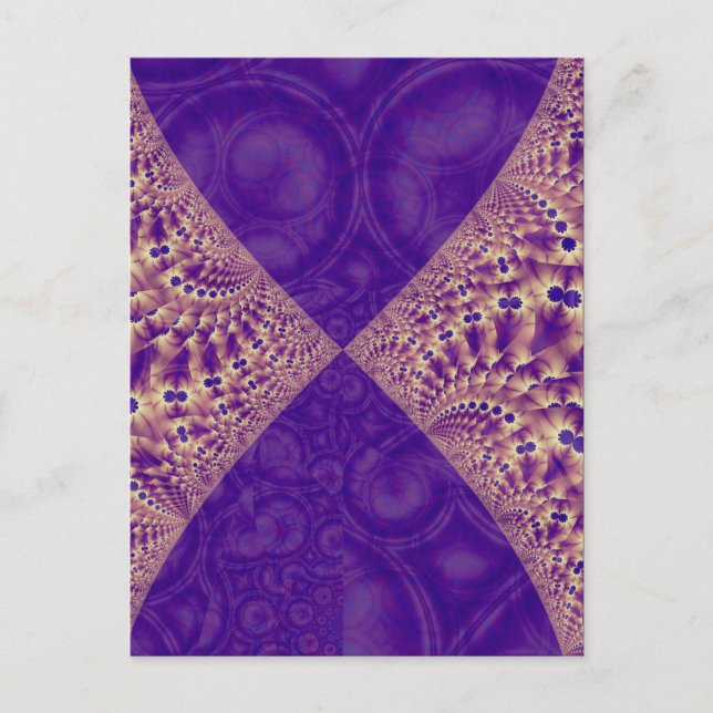 Intersection of abstract purple fractal forms postcard (Front)