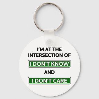 Intersection of "I don't know" and "I don't care" Key Ring
