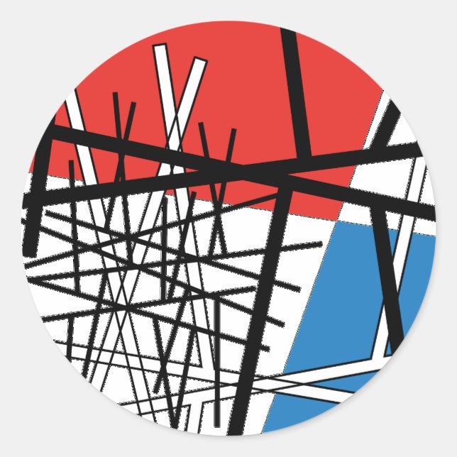 Intersection of Lines & Planes - Abstract Art Classic Round Sticker (Front)