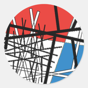 Intersection of Lines & Planes - Abstract Art Classic Round Sticker