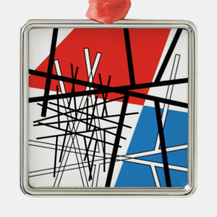 Intersection of Lines & Planes - Abstract Art Metal Tree Decoration