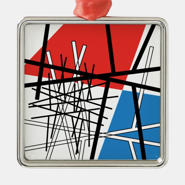 Intersection of Lines & Planes - Abstract Art Metal Tree Decoration (Front)