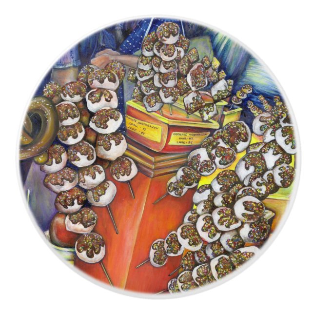 Intersection of Space and Commerce Ceramic Knob (Front)