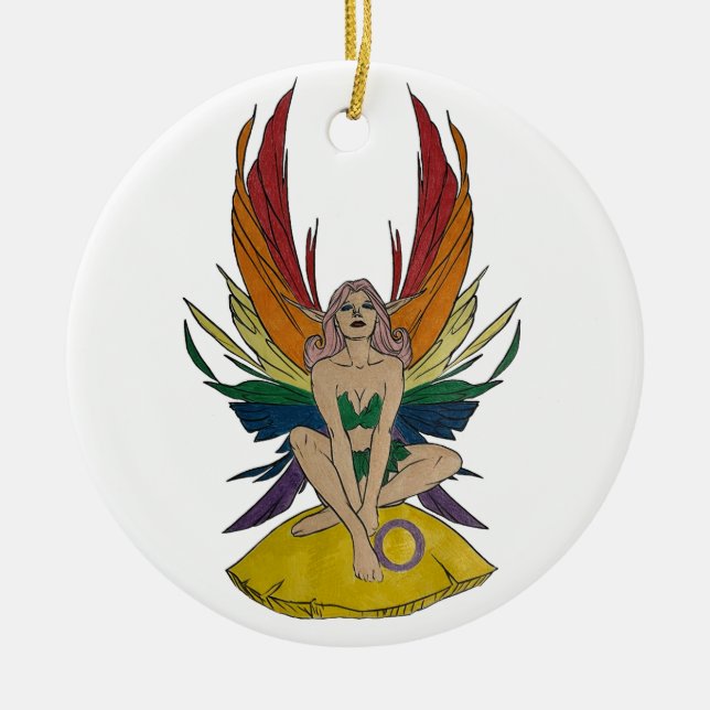 Intersex Faerie Ceramic Tree Decoration (Front)