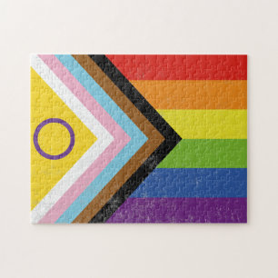 Intersex-Inclusive Progress Pride Flag Jigsaw Puzzle