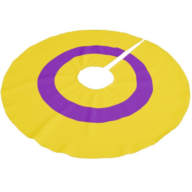 Intersex Pride Flag Brushed Polyester Tree Skirt (Angled)
