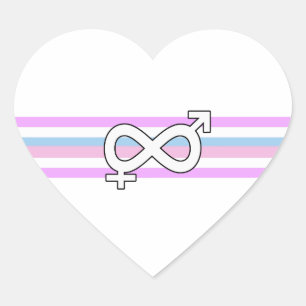 Intersex Pride Flag Heart Sticker