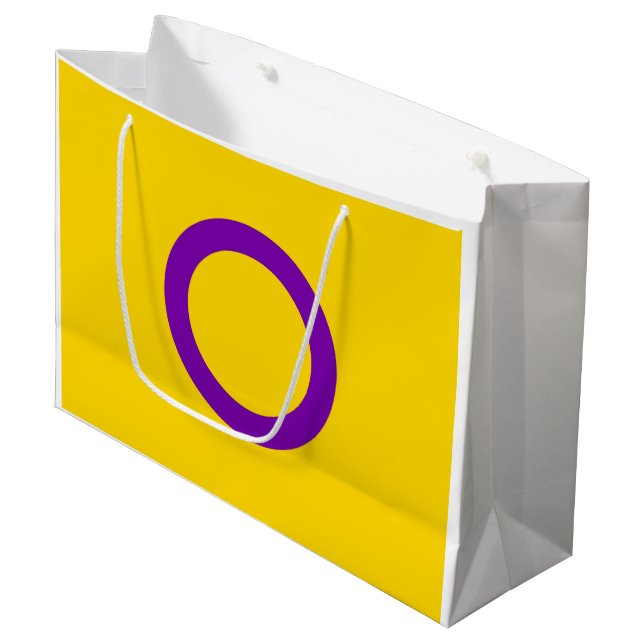 Intersex Pride Flag Large Gift Bag (Front Angled)