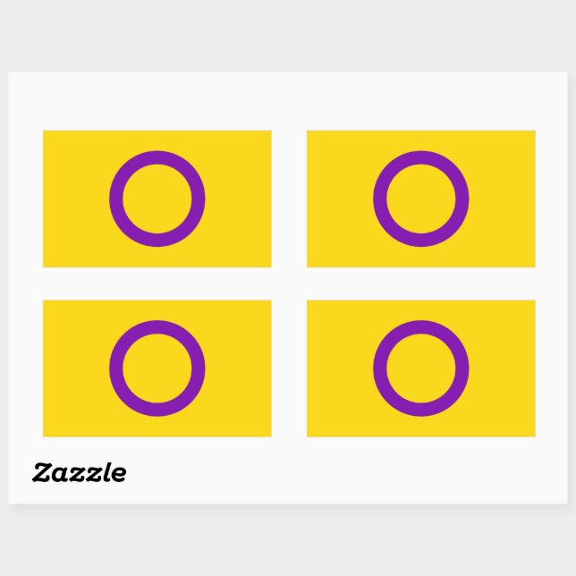 Intersex Pride Flag Rectangular Sticker (Sheet)