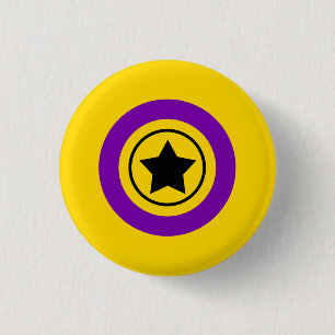 Intersex Pride Flag with a Star in a Circle 3 Cm Round Badge