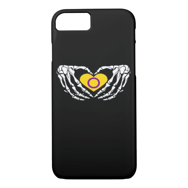 Intersex Pride Skeleton Halloween Goth Heart Class Case-Mate iPhone Case (Back)